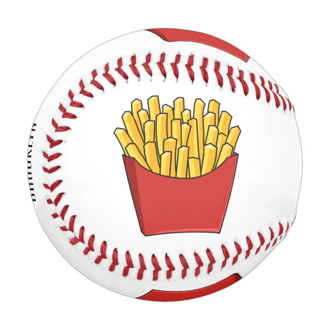 French fries cartoon illustration baseball (Front Left)