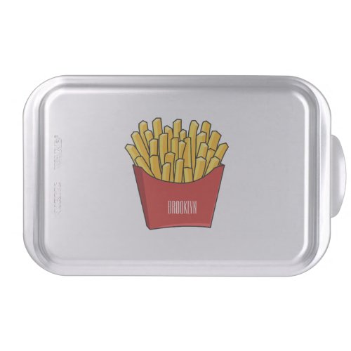 French fries cartoon illustration cake pan