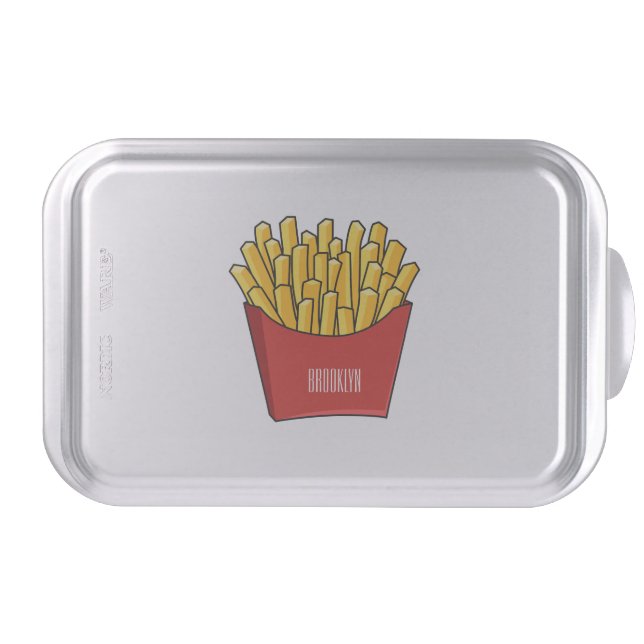French fries cartoon illustration cake pan (Front)