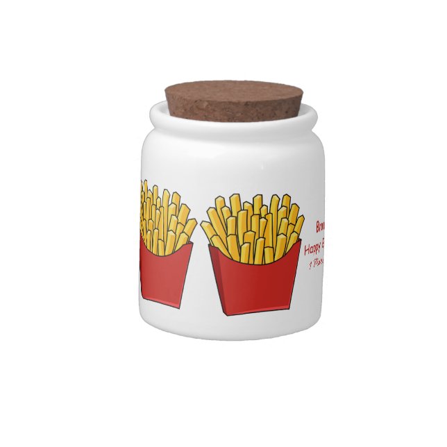 French fries cartoon illustration candy jar (Left)