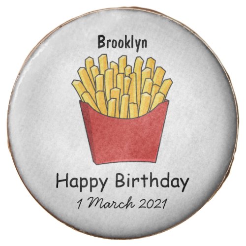 French fries cartoon illustration chocolate covered oreo