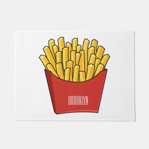 French fries cartoon illustration doormat