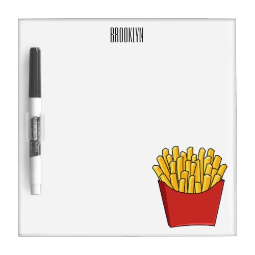 French fries cartoon illustration dry erase board