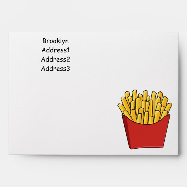 French fries cartoon illustration envelope (Front)
