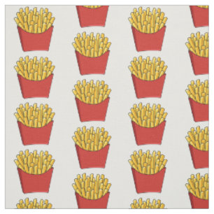 French fries cartoon illustration fabric