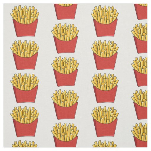 French fries cartoon illustration fabric
