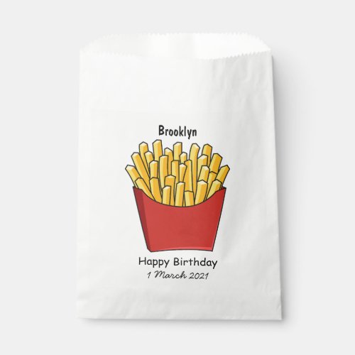 French fries cartoon illustration favor bag