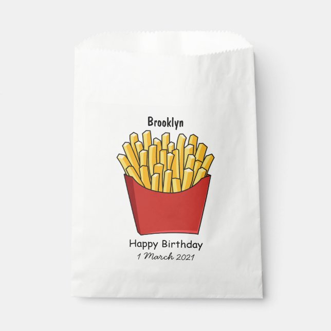 French fries cartoon illustration favor bag (Front)