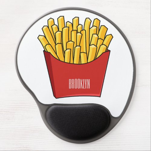 French fries cartoon illustration gel mouse pad