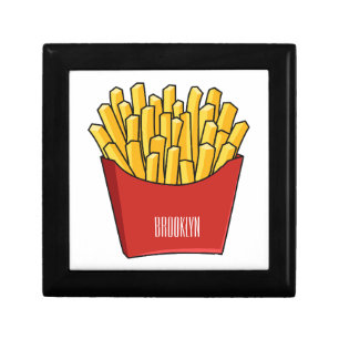 French fries cartoon illustration gift box