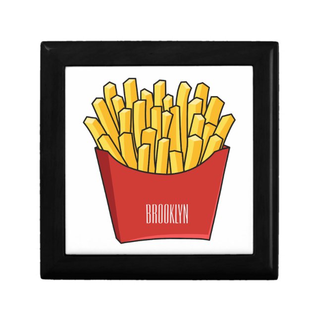French fries cartoon illustration gift box (Front)