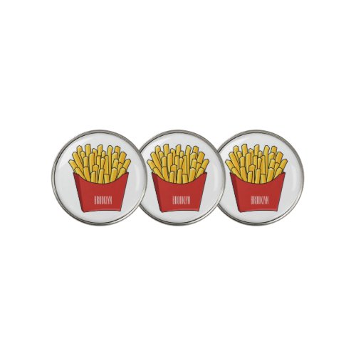 French fries cartoon illustration golf ball marker