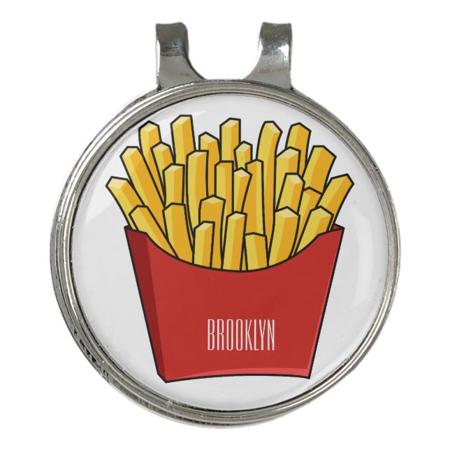 French fries cartoon illustration golf hat clip (Front)