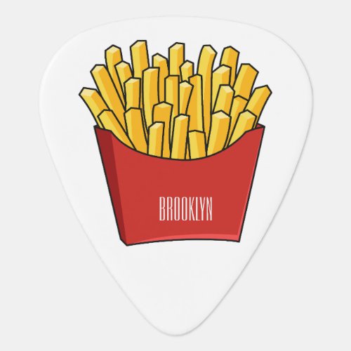 French fries cartoon illustration guitar pick