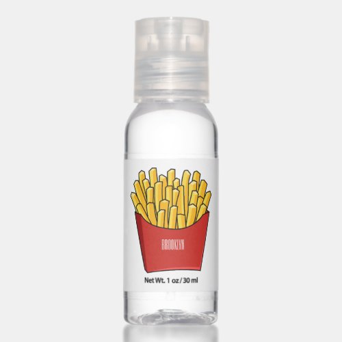 French fries cartoon illustration  hand sanitizer
