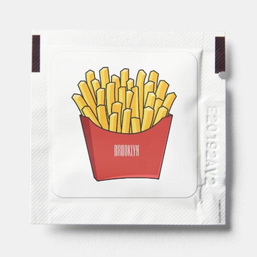 French fries cartoon illustration hand sanitizer packet