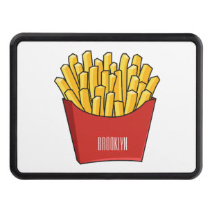 French fries cartoon illustration hitch cover