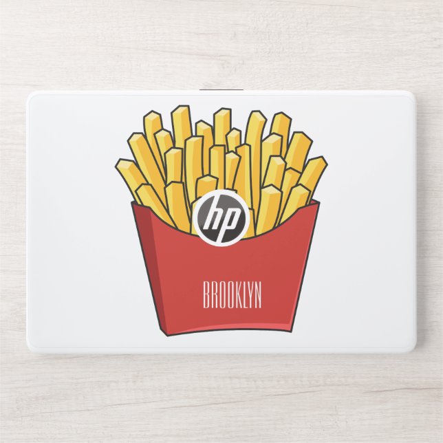 French fries cartoon illustration HP laptop skin (Front)