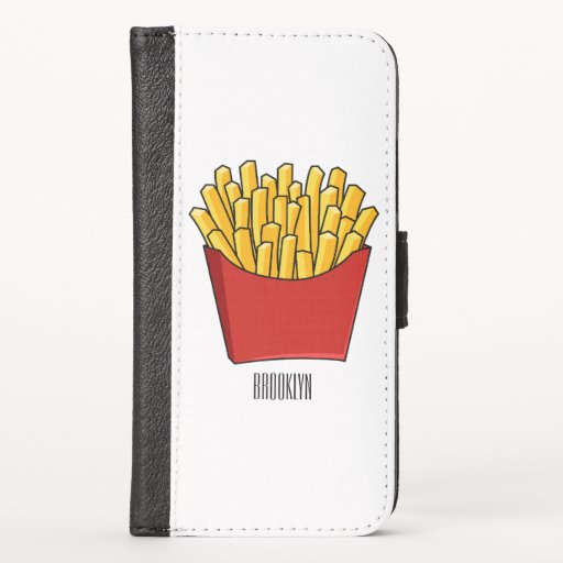 French fries cartoon illustration iPhone x wallet case