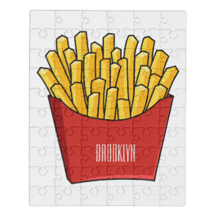 French fries cartoon illustration jigsaw puzzle