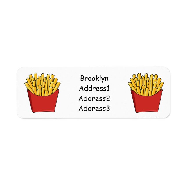 French fries cartoon illustration label (Front)