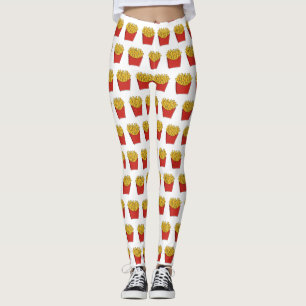 French fries cartoon illustration leggings