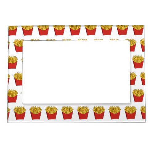 French fries cartoon illustration magnetic frame