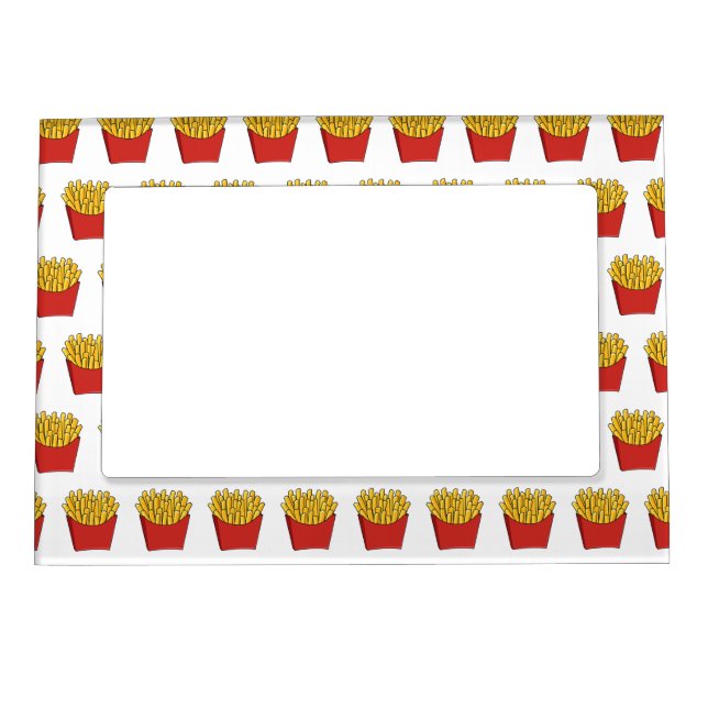 French fries cartoon illustration magnetic frame (Front)