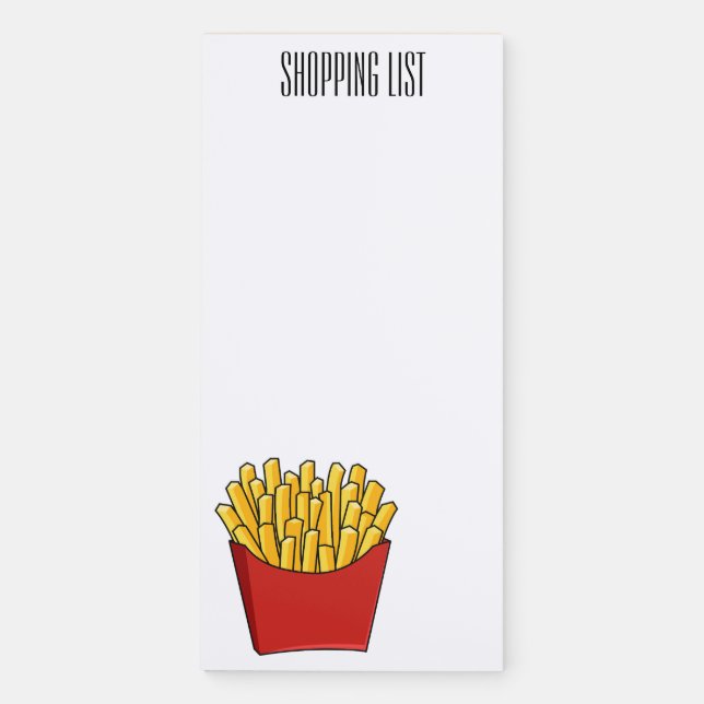 French fries cartoon illustration magnetic notepad (Front)