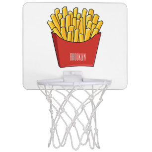 French fries cartoon illustration mini basketball hoop