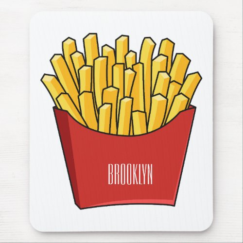 French fries cartoon illustration mouse pad