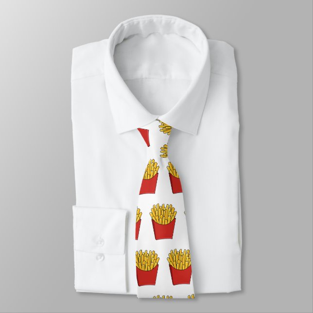 French fries cartoon illustration neck tie (Tied)