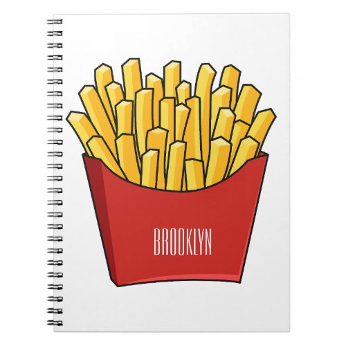 French fries cartoon illustration notebook