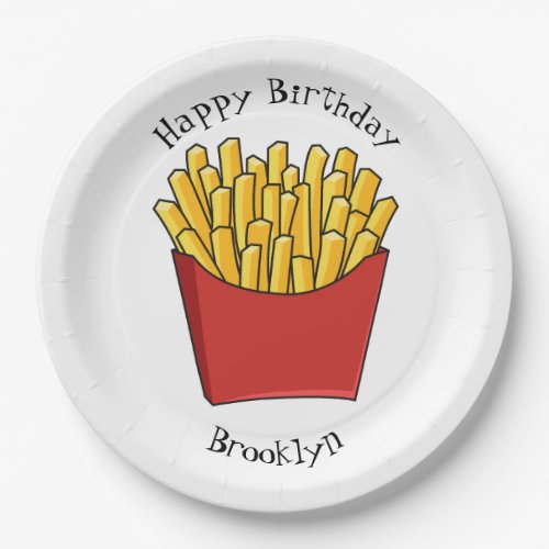 French fries cartoon illustration paper plates