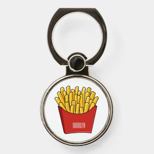 French fries cartoon illustration phone ring stand