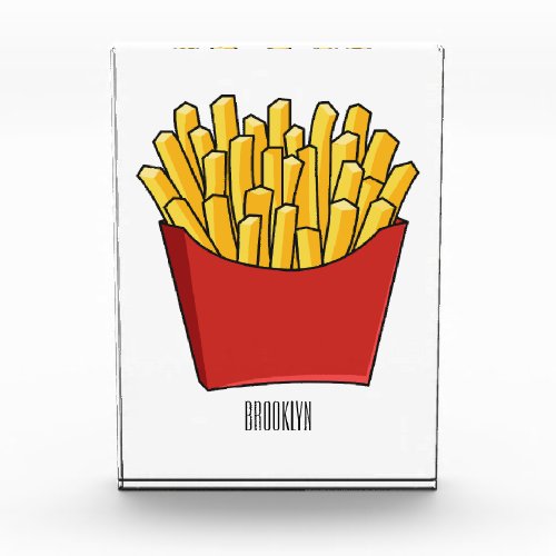 French fries cartoon illustration photo block