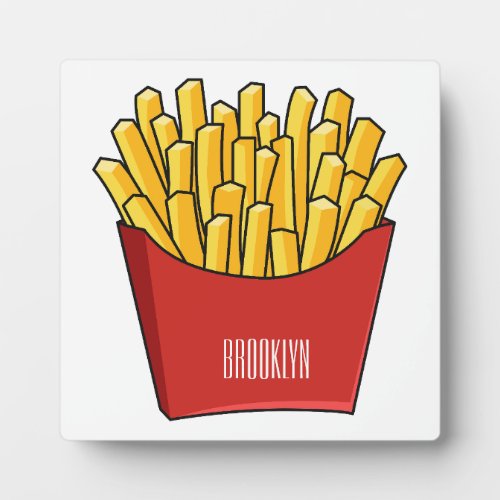 French fries cartoon illustration plaque
