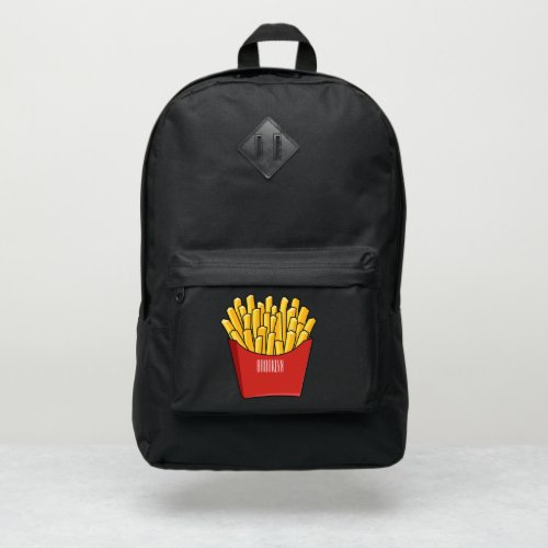French fries cartoon illustration port authority backpack