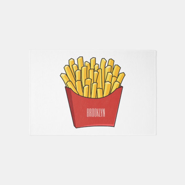 French fries cartoon illustration rug (Front)