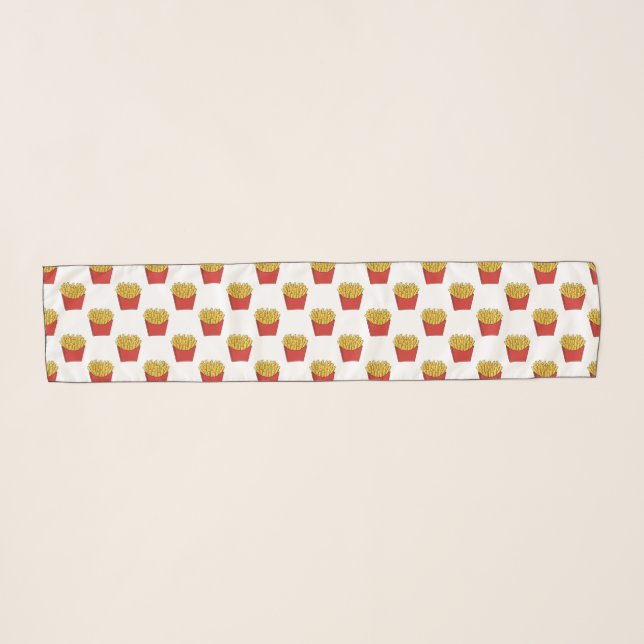 French fries cartoon illustration scarf (Front (Horizontal))