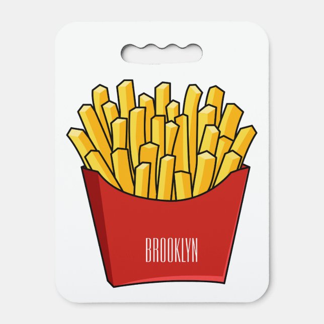 French fries cartoon illustration seat cushion (Front Vertical)