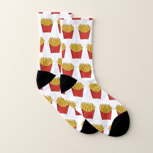 French fries cartoon illustration socks