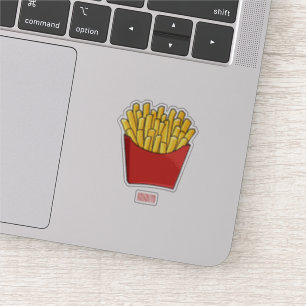 French fries cartoon illustration sticker