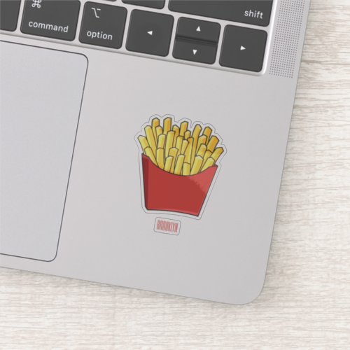 French fries cartoon illustration sticker