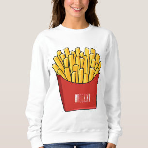 French fries cartoon illustration sweatshirt