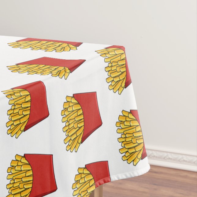 French fries cartoon illustration tablecloth (In Situ)