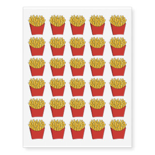 French fries cartoon illustration temporary tattoos