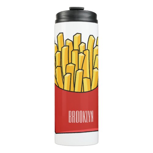 French fries cartoon illustration thermal tumbler