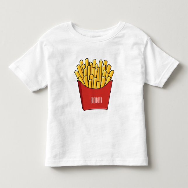 French fries cartoon illustration toddler t-shirt (Front)