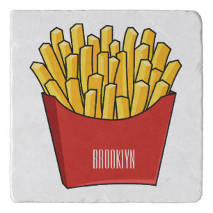 French fries cartoon illustration trivet
